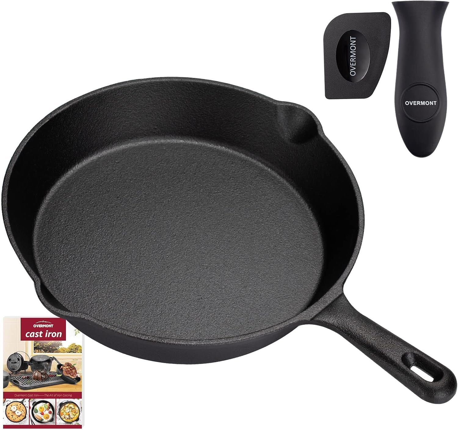 OVERMONT støbejernsgrillpande med håndtag Gryder og pander Naty Shop Rund 25Cm