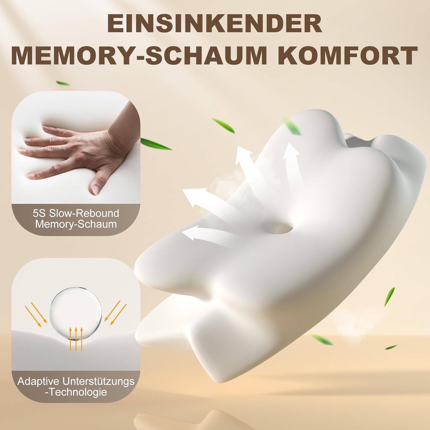 Ergonomisk sidesovepude - Nakkepude Nakke- og skulderstøttepude Ortopædisk Memory Foam Nakkestøttepude til mave Ryg- og sidesove med nakkestøtte Cervikal ortopædiske puder Naty Shop