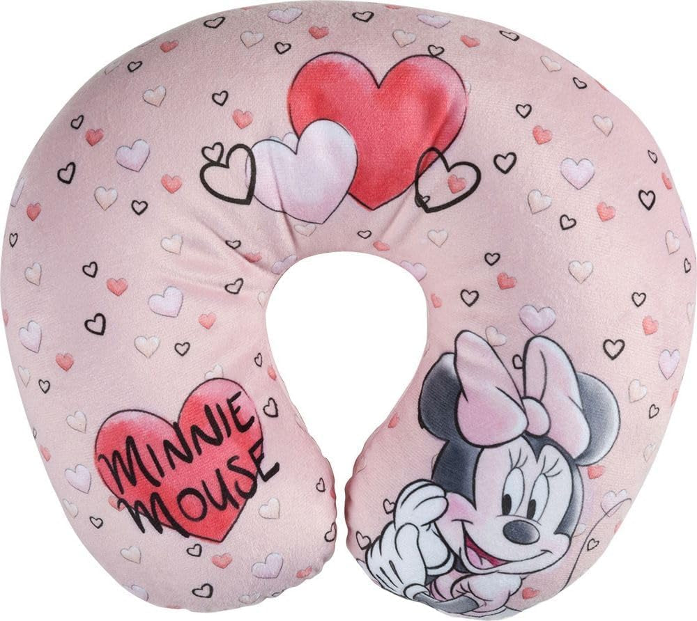 Tataway i Viaggio SI Grows - Disney Minnie Mouse rejsepude | Blødt fløjlsagtigt materiale | Håndvaskes 30° | Fyldning med mikroperler | Børnestol egnet fra 3 år, Pink, one size, fløjl Rejsepuder Naty Shop Standard titel