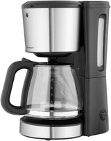 WMF Bueno espressomaskine med glaskaraffel, filterkaffe, 10 kopper, tænd/sluk-knap, anti-drypsystem, oscillerende filter, automatisk stop, varmeplade, 1000W
