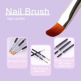 GZMAYUEN Poly Nail Gliding Solution 30ml * 2 Nail Extension Gel Flydende Poly Extension Gel - Nem DIY Gliding Solution med børste