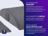 Traumnacht ortopædisk ryg/lændepude med viskoelastisk skumkerne og hudvenligt mikrofleecebetræk, Oeko-Tex certificeret, fremstillet efter tyske kvalitetsstandarder