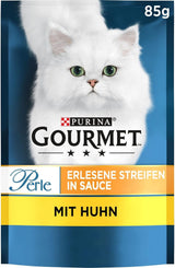 Gourmet Perle Select Strips våd kattefoder med kylling, pakke med 26 (26 x 85 g)