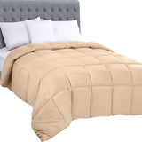 Utopia Sengetøj Helsæsondyne 250gsm Plys, silikoniseret fiberfyld Dobbeltseng syet i æske (Dobbelt XL lysegrå) Naty Shop Beige tvillingdyner og dyner (1 pakke)