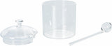 300 ml transparent borosilikatglas med låg og ske Godmorgen