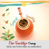 ORIGEENS BIO YERBA MATE med appelsiner 200 G - Frugtagtig te I Økologisk uristet Yerba Mate te, uden stilke og støv I Energigivende og afgiftende drik