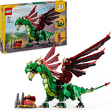 LEGO Creator 3In1 Green Dragon - Legetøj - Forvandles til en søslange eller Phoenix - Dyrebyggelegetøj til børn - Gave til drenge og piger fra 9 år 31161 Byggesæt Besuche den LEGO-Store Standardtitel