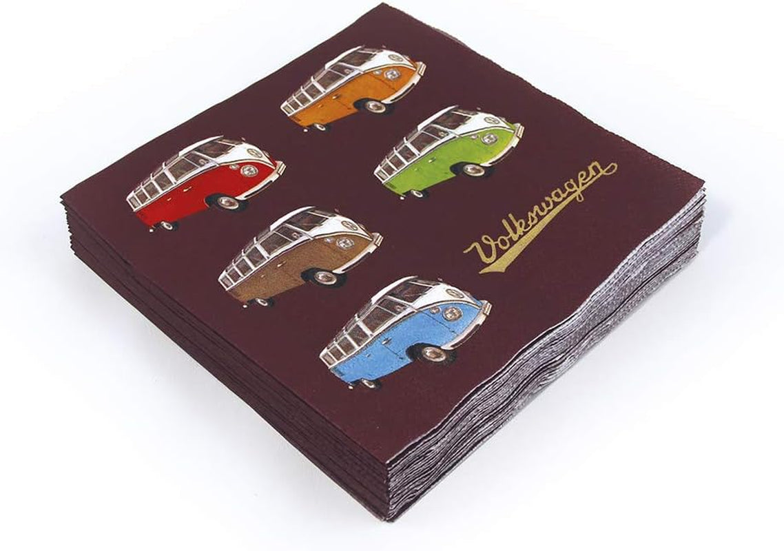 BRISA VW Collection - T1 Bus Volkswagen Bordservietter (Samba Stripes/Red/3 Ply)