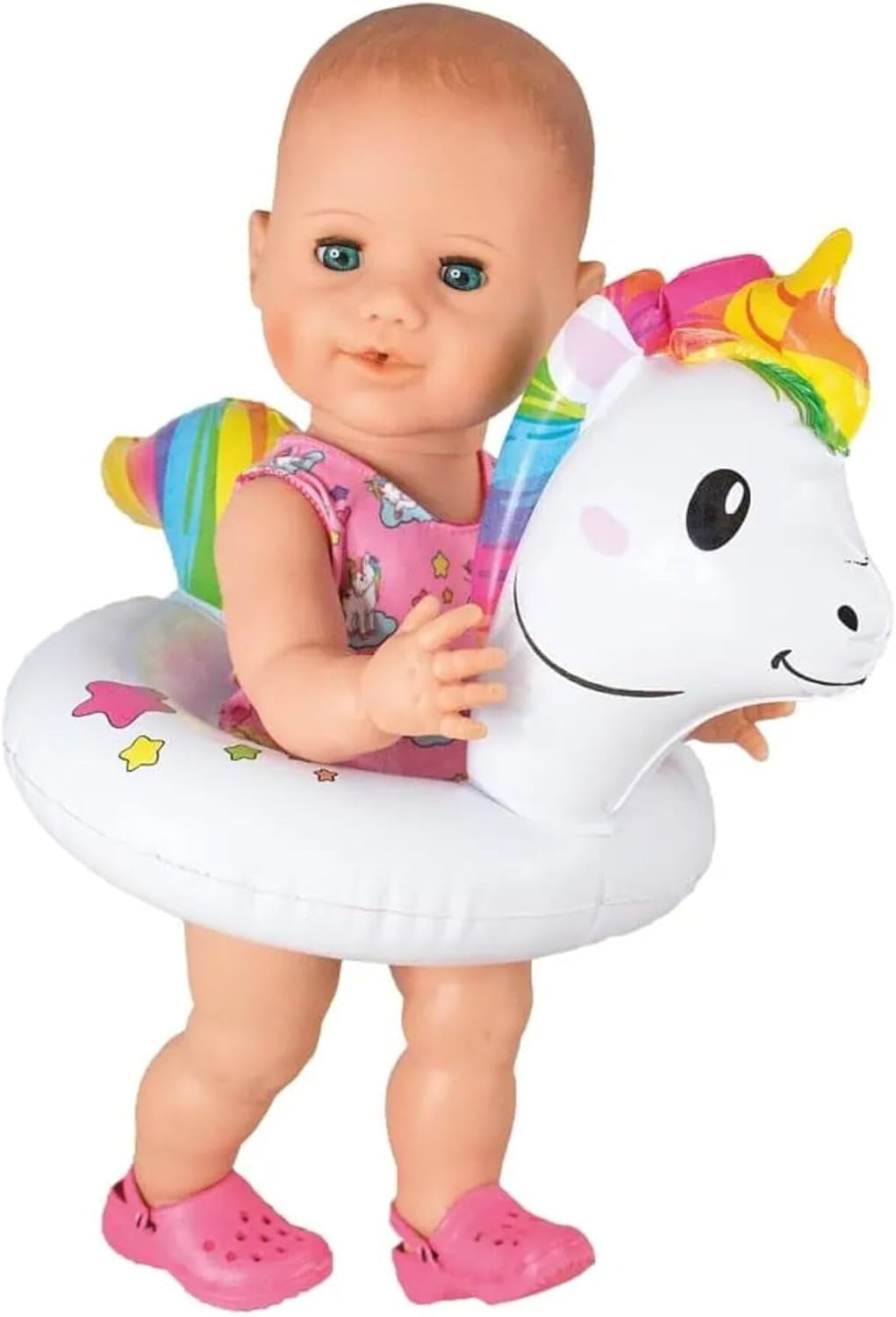 Heless 6601 - Henri Unicorn svømmering til dukker, størrelse 28-35 cm, til pool, sø og badehygge