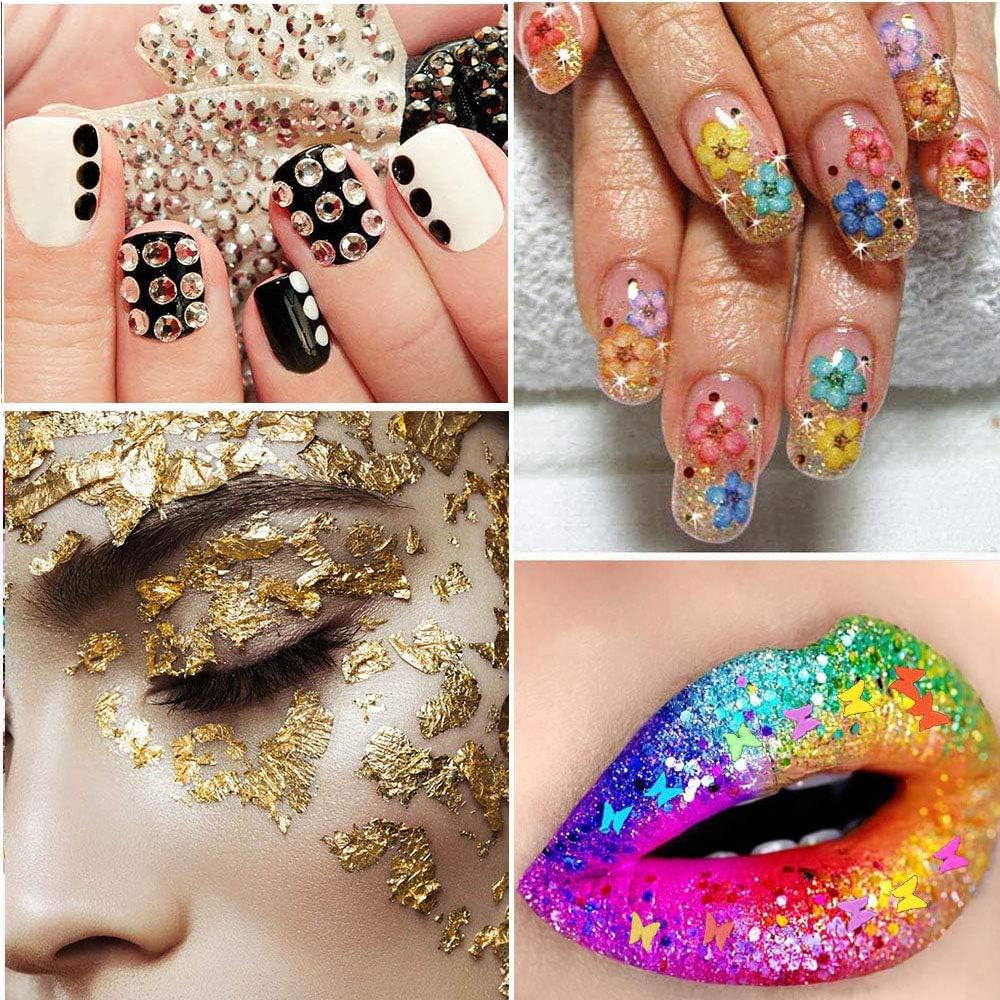 Kalolary tørrede blomster til negle Sommerfugle pailletter Neglelak folie Neglestickers Pincet Neglesten Negle Rhinestones Blyant til 3D Negle Design DIY dekorationer