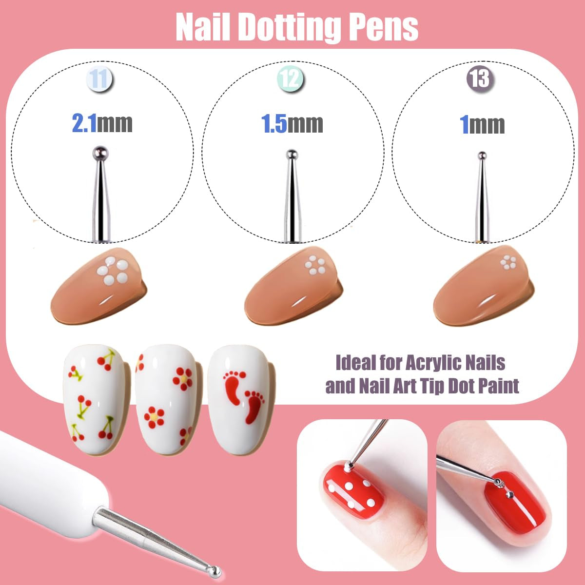 10 Stück Nail-Art-Pinsel, Nagel-Gel-Nagellack-Malpinsel, Zeichenstift, Nagel-Liner-Pinsel og Nagel-Dotting-Stift Für Gel-Nagellack, DIY, Maniküre, Salon Zu Hause