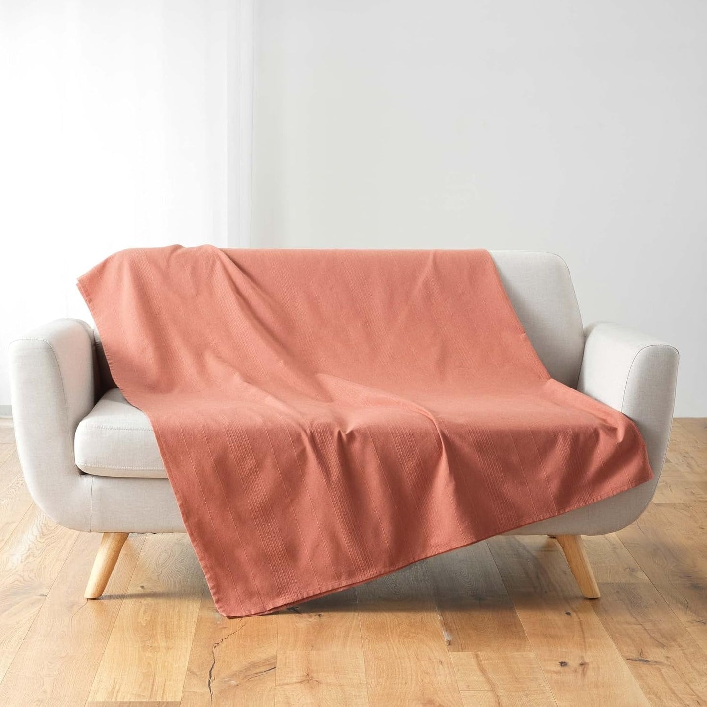 Douceur D'Intérieur, Tæppe (220 X 240 Cm) Lucile Curry, Polycotton, Ensfarvede senge og tæpper Douceur d'Intérieur Marsala 180 X 220 Cm