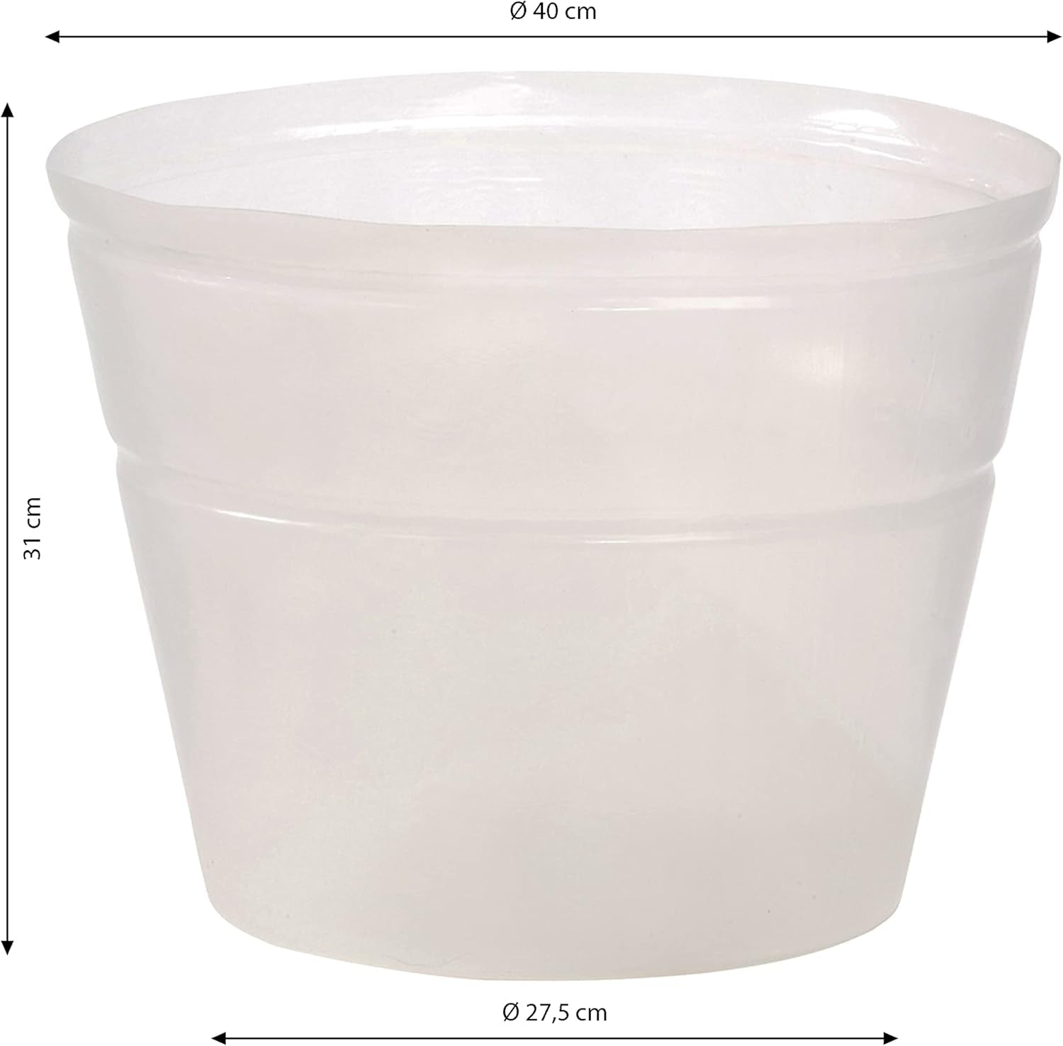 Dehner grydestøtte, fleksibel, Ø 40 cm, højde 31 cm, plast, gennemsigtig
