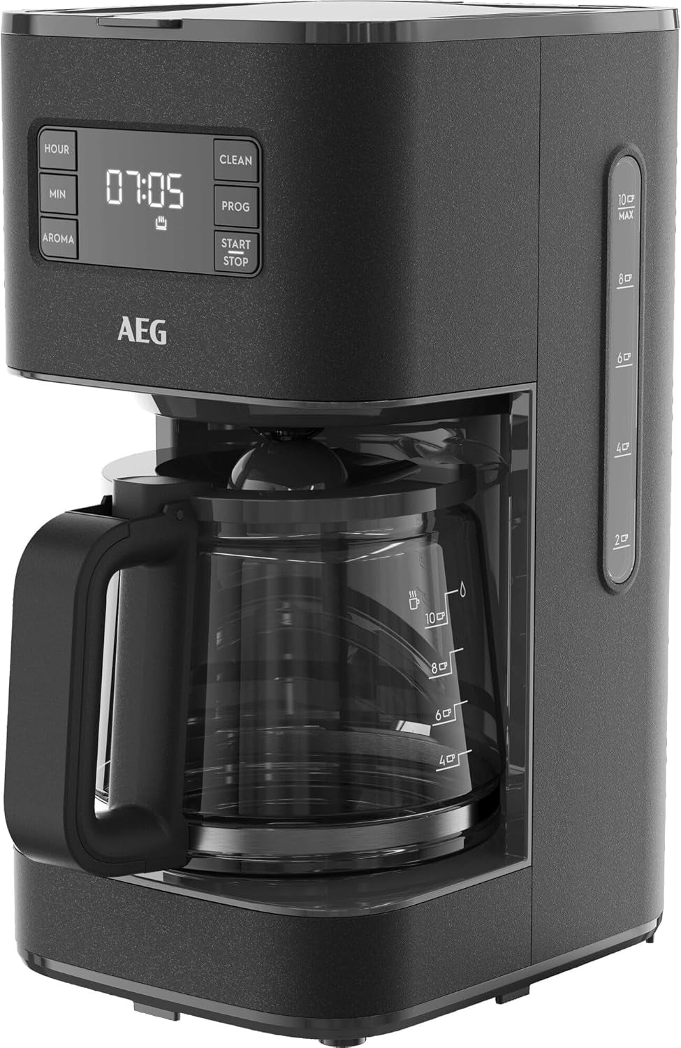 AEG Deli 5 espressomaskine, 1,5 l, programmerbar timer, holde varm funktion, sikkerhedsstop, vandstandsindikator, optimal dosering, anti-dryp funktion, rustfrit stål, CM5-1-6ST
