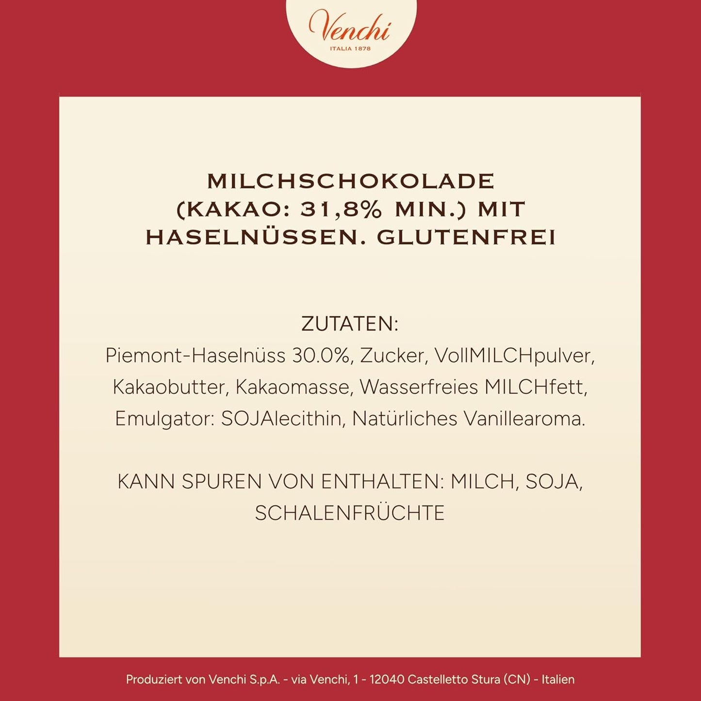 Venchi, Brutto&Buono, håndlavet "Piedmont Forest Hazelnut" grantræformet mælkechokoladebar, 200 g, glutenfri, julekollektion i begrænset udgave, gaveidé