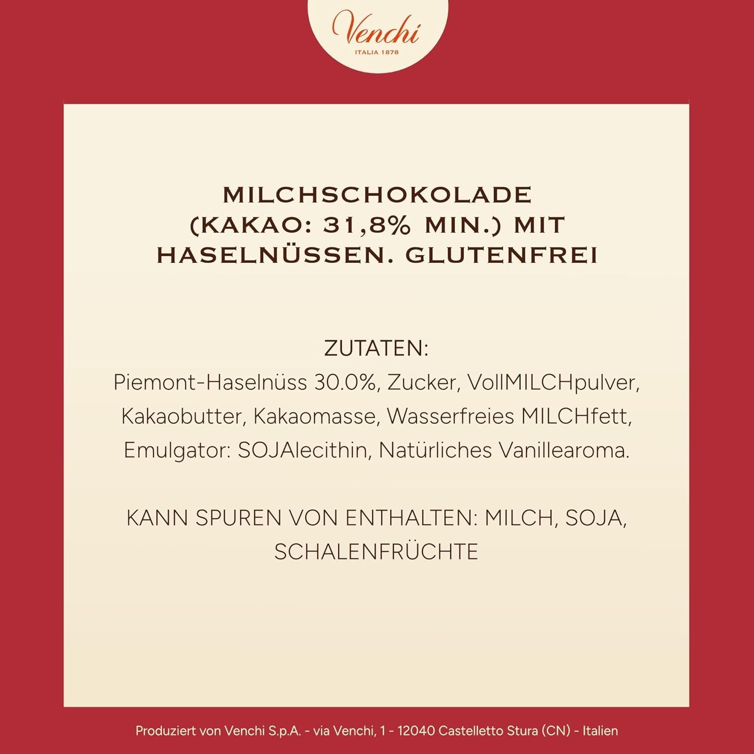 Venchi, Brutto&Buono, håndlavet "Piedmont Forest Hazelnut" grantræformet mælkechokoladebar, 200 g, glutenfri, julekollektion i begrænset udgave, gaveidé