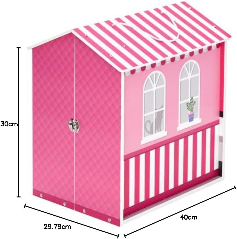 Teamson Kids - Dreamland City Café Dukkehus 30cm - Pink/Hvid/Sort