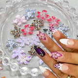 50 stk 3D Flower Nail Charms, 3D Gel Nail Art, Nail Charms, Farverige Sommer smykker, DIY Negle Accessories, Prægede Hibiscus Flower Crystals, Gradient Nail Art til kvinder
