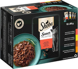 Sheba Sauce Collection våd kattefoder, portionsposer, Salty Multipack, 4x12x85g