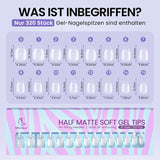 Btartbox Extra Short Mandel Neglespidser - Full Cover Gel X Soft XS Gel Neglespidser - Forformede Semi-Mat Til Brede Negle Salon 320 Stk