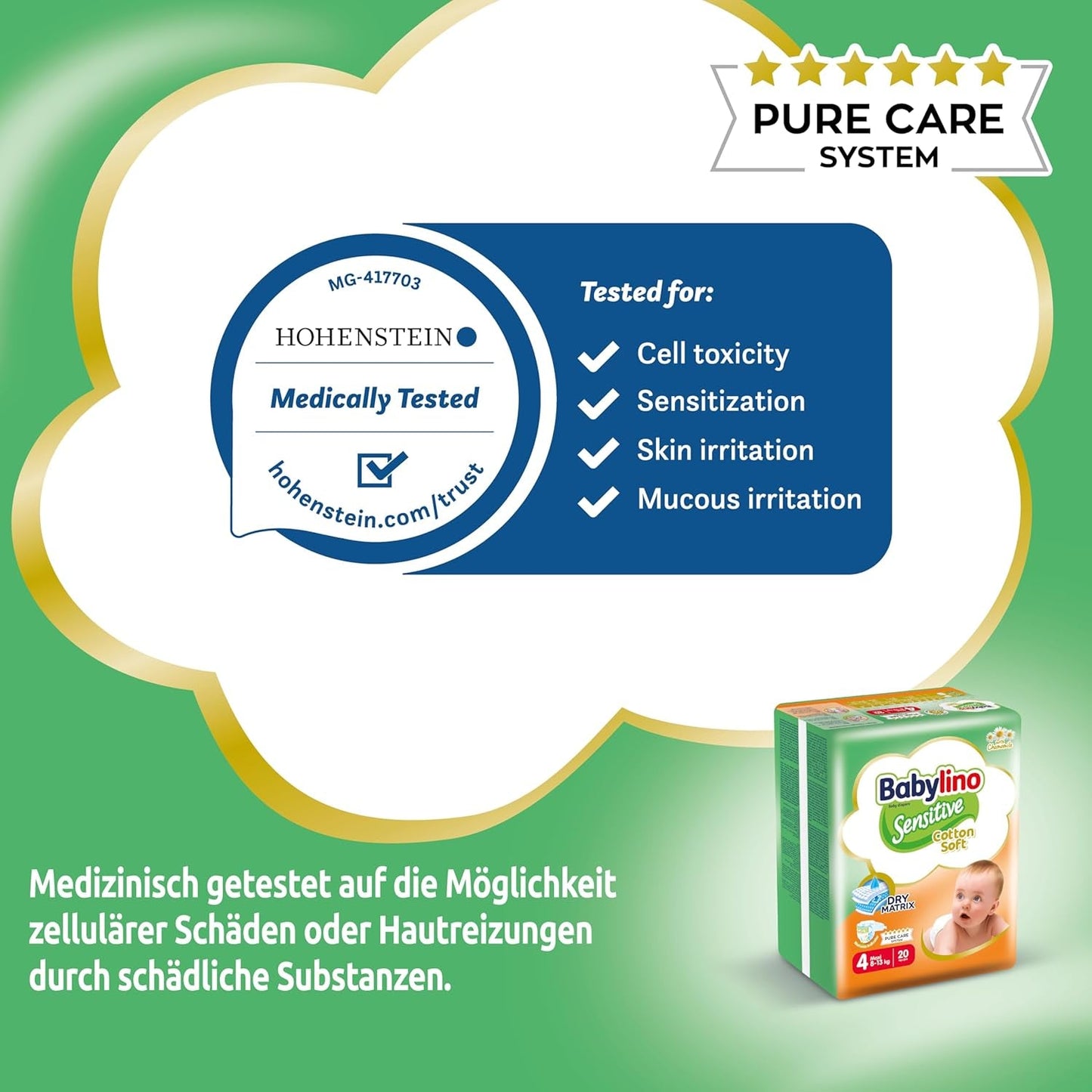 Babybleer Sensitive str. 4, Maxi (8-13 kg), 20 stk
