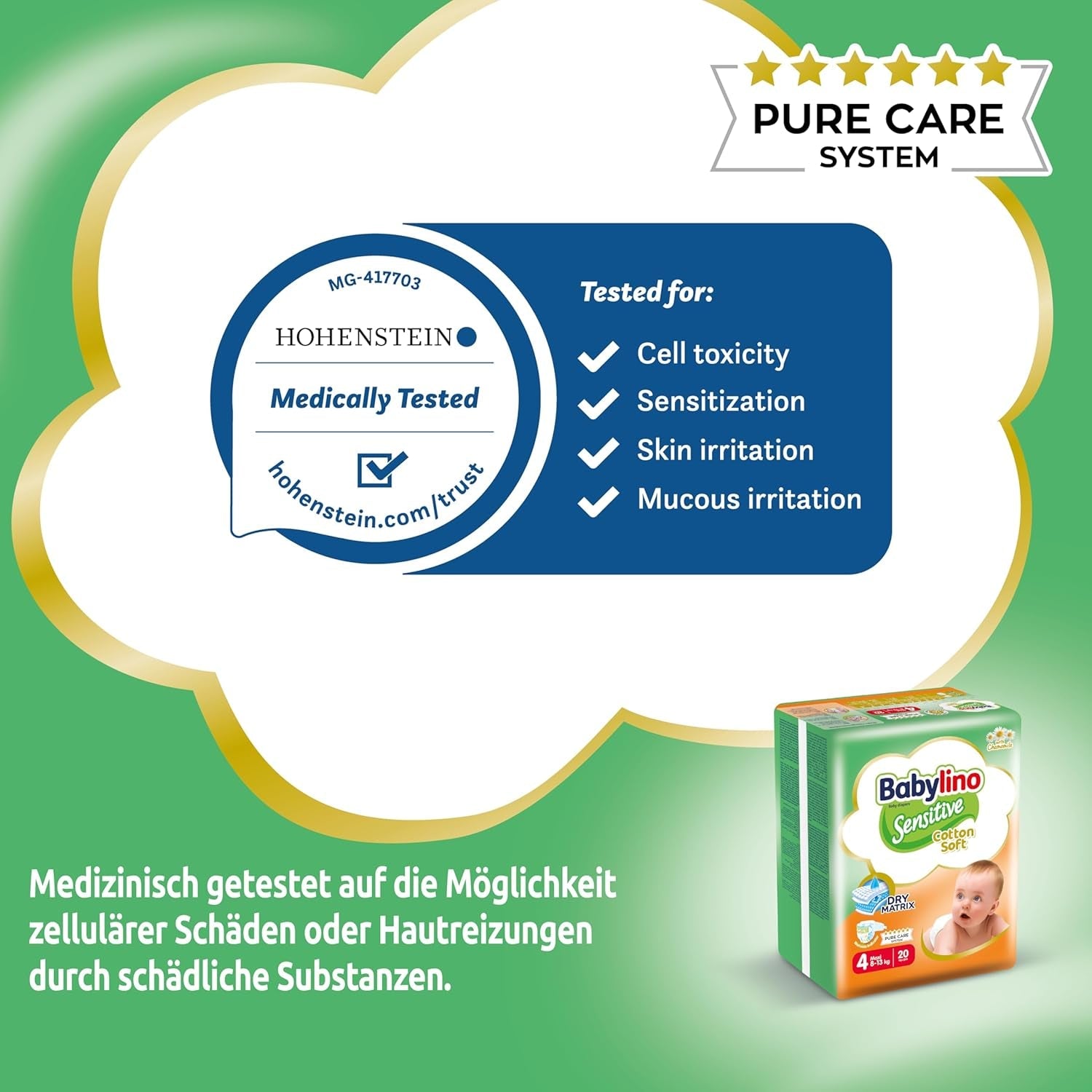 Babybleer Sensitive str. 4, Maxi (8-13 kg), 20 stk