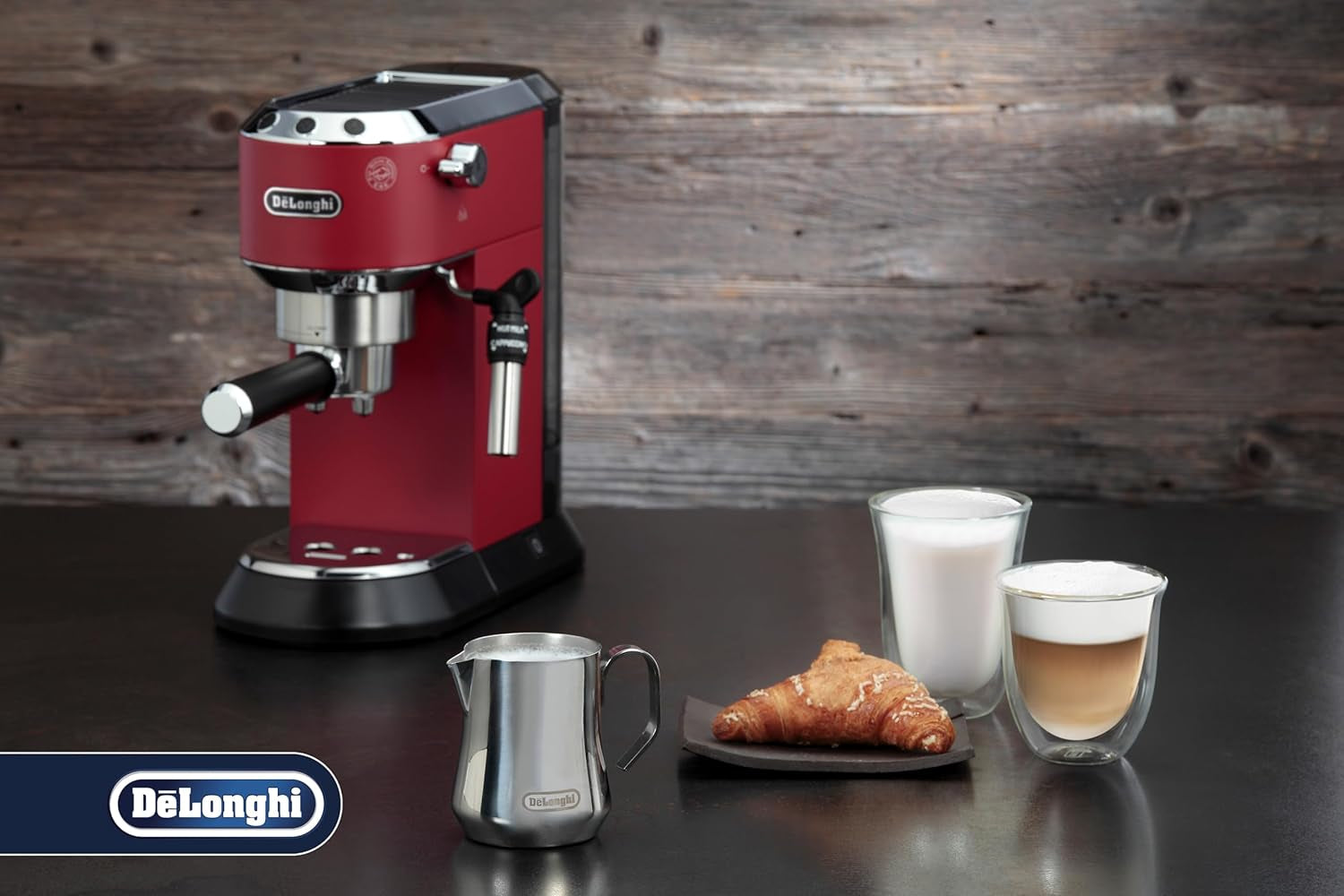 De'Longhi Milk Pitcher DLSC060, mælkekande til manuel opskumning, ergonomisk håndtag, kapacitet 350 ml, rustfrit stål