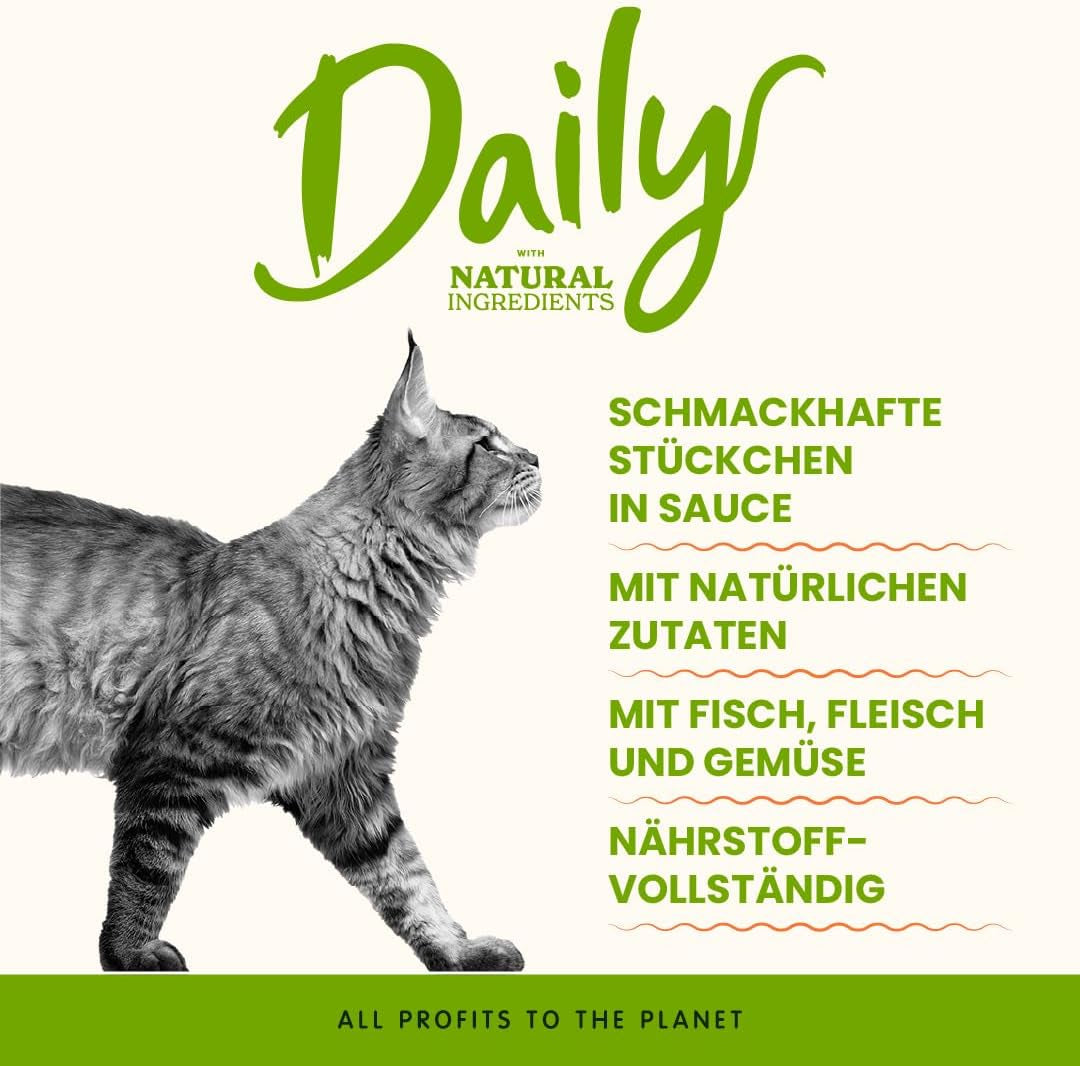 Almo Nature Daily - Vådfoder til katte - Tun og laks - 70 g, pakke med 30 stk.