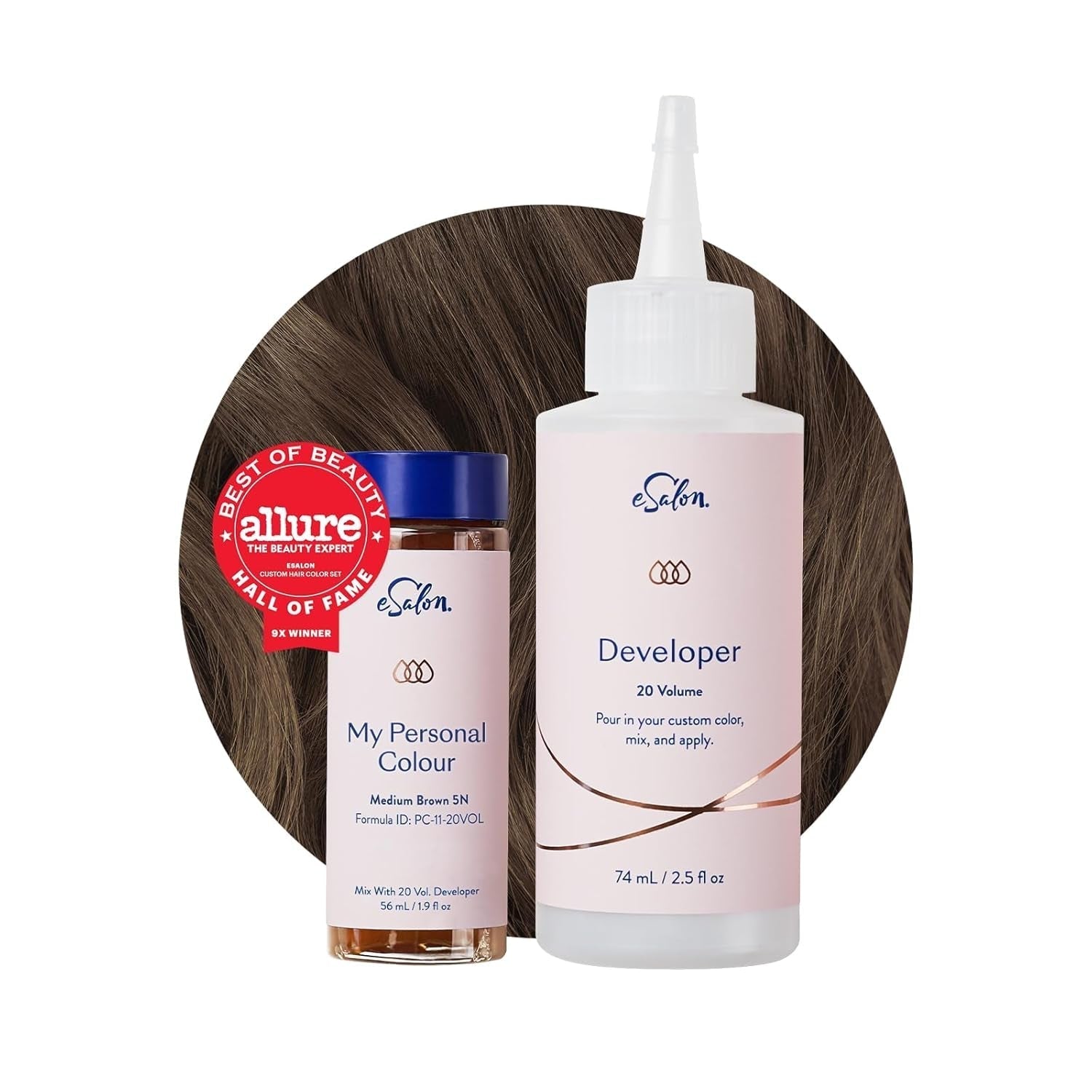 Permanent hårfarvesæt 100 % grå dækning Hjemmefarvning 0 % Ammoniak Hårfarver Multidimensionelle hårfarver Professionelle hårfarver Naty Shop Hårfarve Medium Brun 5N