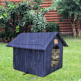 Katzenhaus Für Draußen Winterfest Wasserdicht Wetterfester Katzenhöhle Haustierhaus mit Katzenmatte Varm Hundehöhle Waschbar Hundehaus Tierheim Für Streuner Haustiere 35x30x35cm
