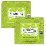 Kusmi Tea - Pakke med 2 - Jasmine Green Tea - Økologisk Jasmine Green Tea Blend - 100% økologisk grøn te - Kan indtages varm eller kold - 2X20 teposer