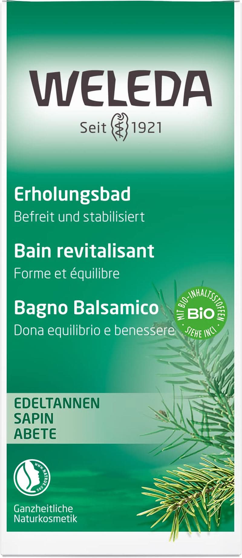 WELEDA, naturkosmetik Økologisk badeessens med æteriske olier af gran og sølvgran til afslapning og pleje, badetilsætning til indre styrke, 200 ml Brusebad og bad Naty Shop