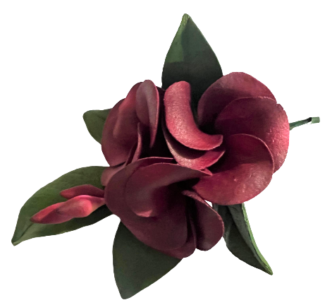 Sukkerdekorationer, Buket Plumeria burgunder blomster Nati Shop