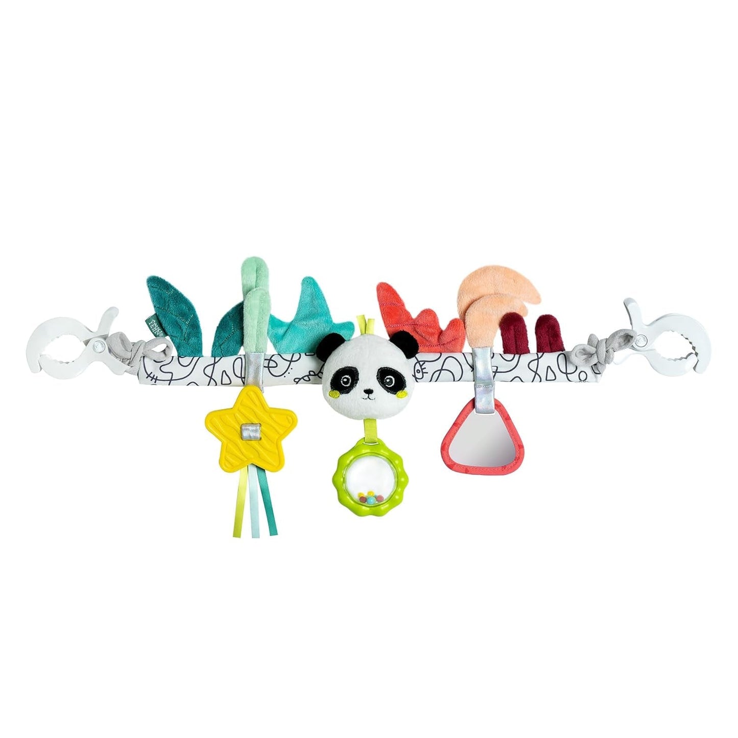 Fehn babymobilkæde Panda Baby Mobile - babymobilkæde med søde figurer - fleksibelt hængende babylegetøj - barnevognslegetøj til babyer og småbørn fra 0+ måneder Babylegetøj Naty Shop Panda
