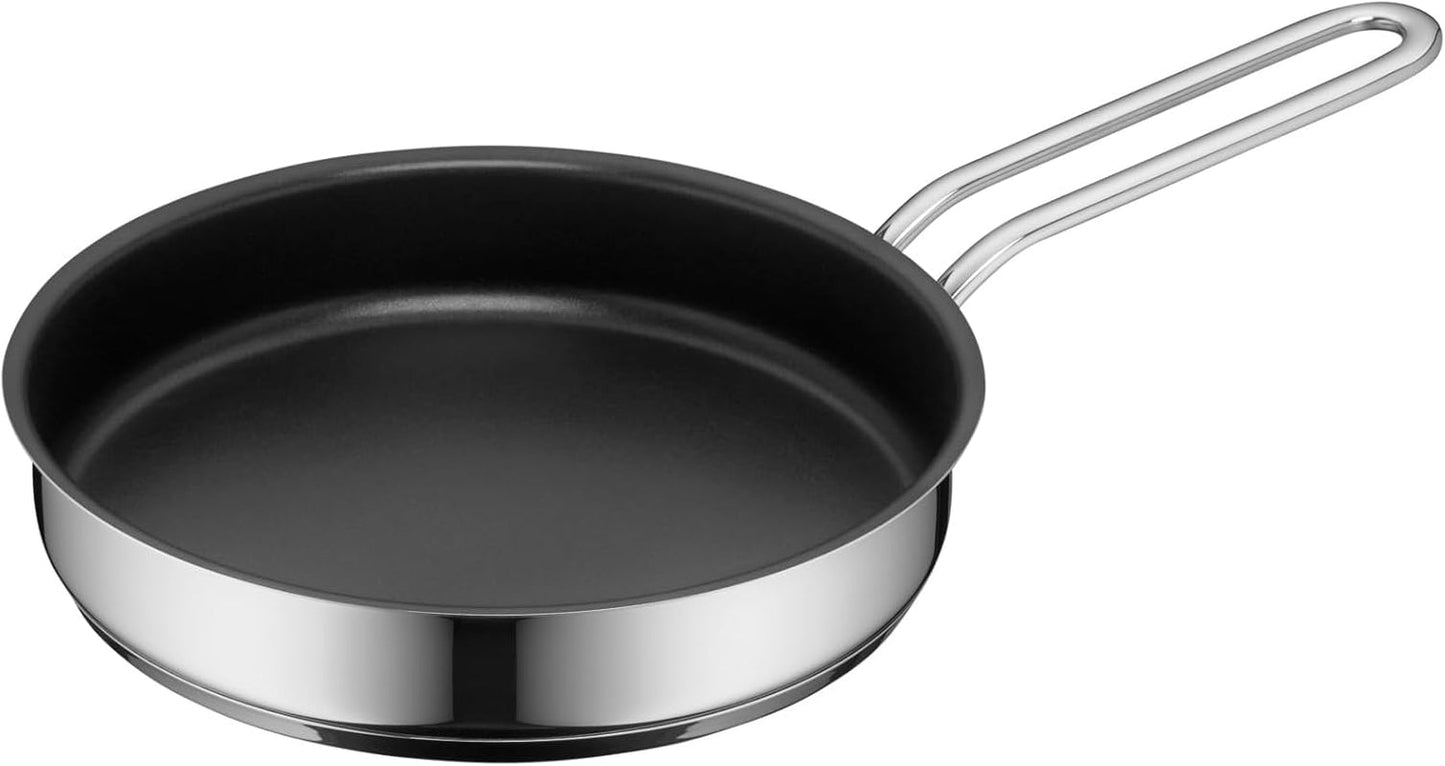 WMF Mini lille overdækket stegepande 18 cm, Cromargan i poleret rustfrit stål, induktion Gryder og pander Naty Shop Einzelpfanne