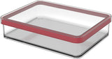 Rotho Loftsæt med 5 opbevaringskrukker med låg, forskellige størrelser, BPA fri madplast (PP), gennemsigtig/rød, (21,4 x 21,4 x 23,5 cm) Naty Shop madopbevaringsbokse 1 l bred