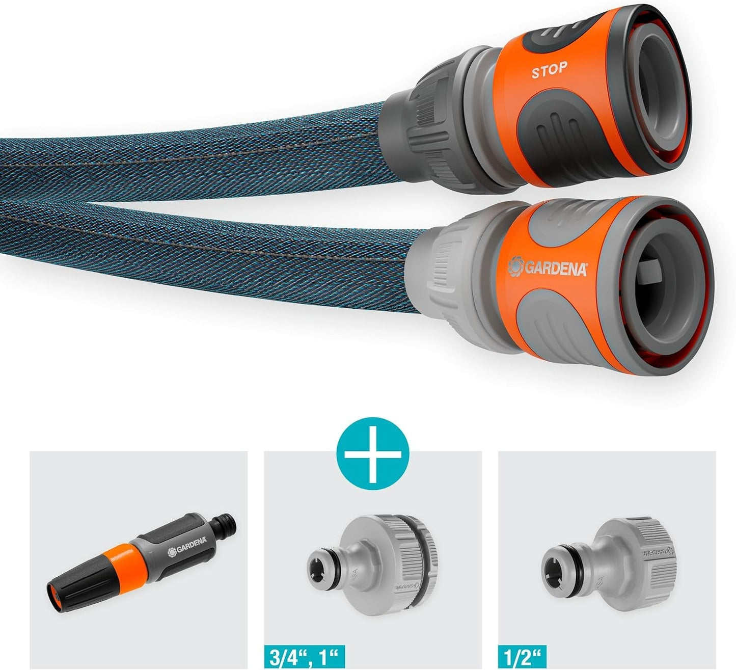 Gardena Liano Xtreme 1/2 tommer 25m sæt: Ekstremt robust tekstilhaveslange med let, vejrbestandig PVC inderslange (18475-20)