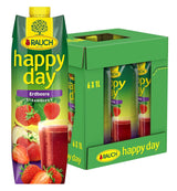 Rauch Happy Day Strawberry | Intens jordbærsmag | Raffineret med æbler og citron | 6X 1 liter, Tetra Prisma Alkoholfri drikkevarer Naty Shop