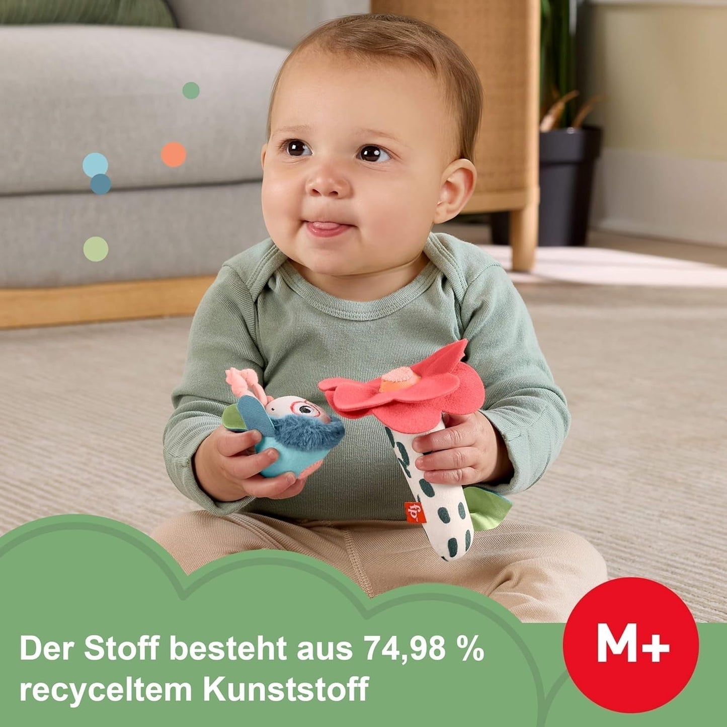 Babylegetøj Fisher-Price Planet Friends 2-i-1 Bell and Bee sensorisk plys legetøj som todelt sæt til nyfødte til 3 måneder, HYR56 Baby Toys Naty Shop