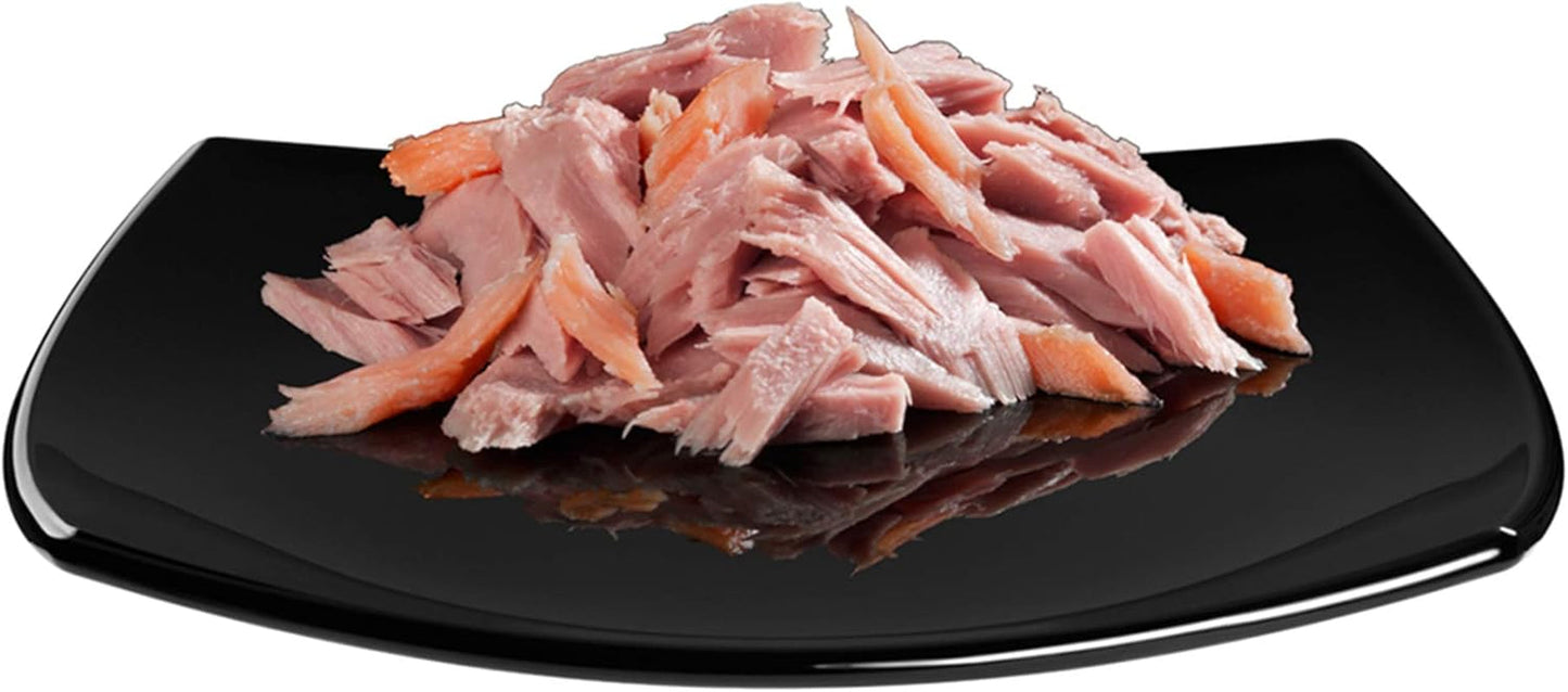 GimCat ShinyCat Filet - Voksen kattefoder med 100% filet - Uden tilsat sukker, glutenfri - Tun med laks - 1 dåse (1 x 70 g)
