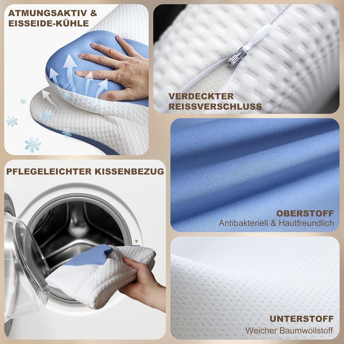 Ergonomisk sidesovepude - Nakkepude Nakke- og skulderstøttepude Ortopædisk Memory Foam Nakkestøttepude til mave Ryg- og sidesove med nakkestøtte Cervikal ortopædiske puder Naty Shop