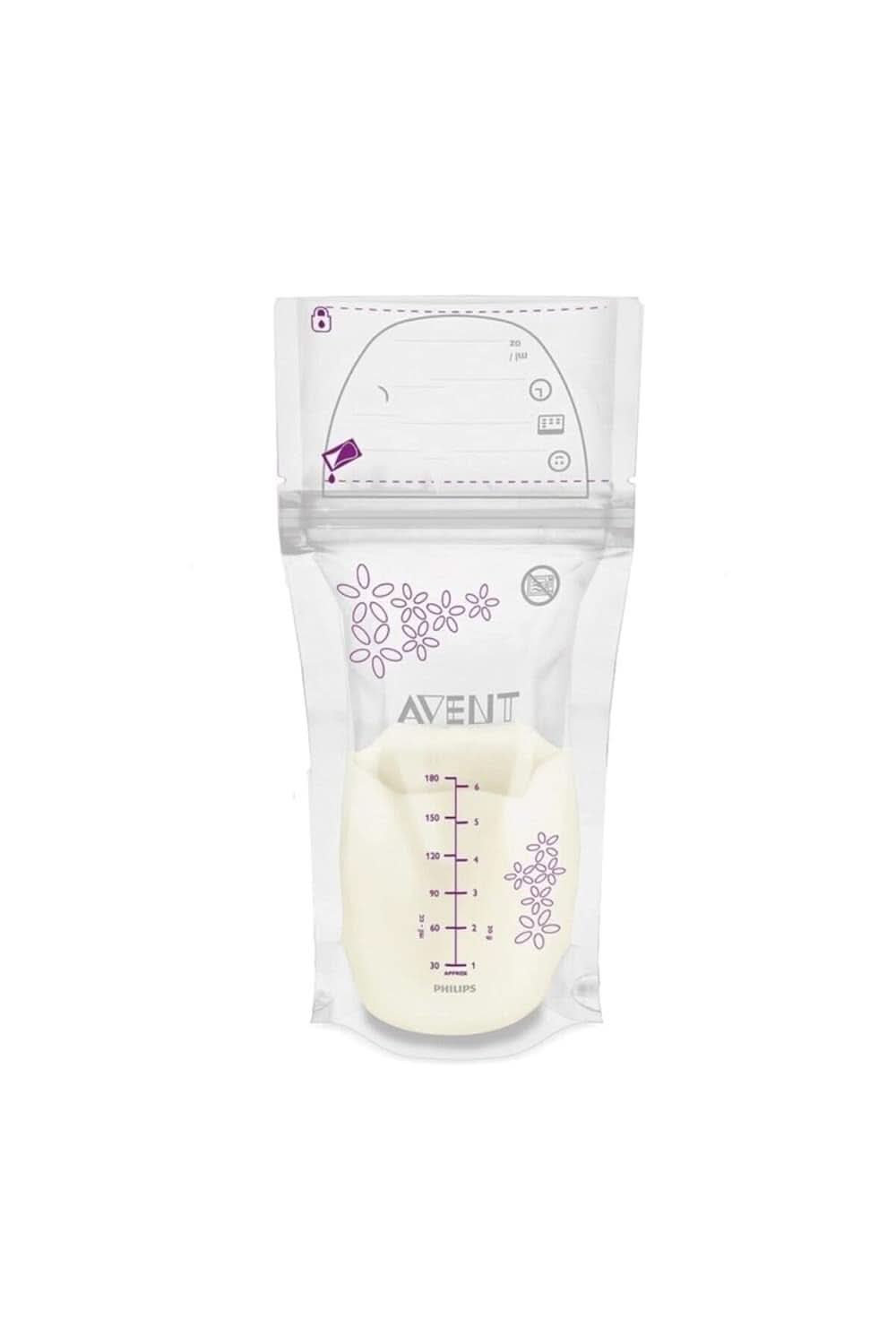 Philips Avent modermælkspose 180 ml til opbevaring og frysning af modermælk, SCF603/25, præsteriliseret, 25 stk. Tilbehør Mad og amning Bebe Naty Shop
