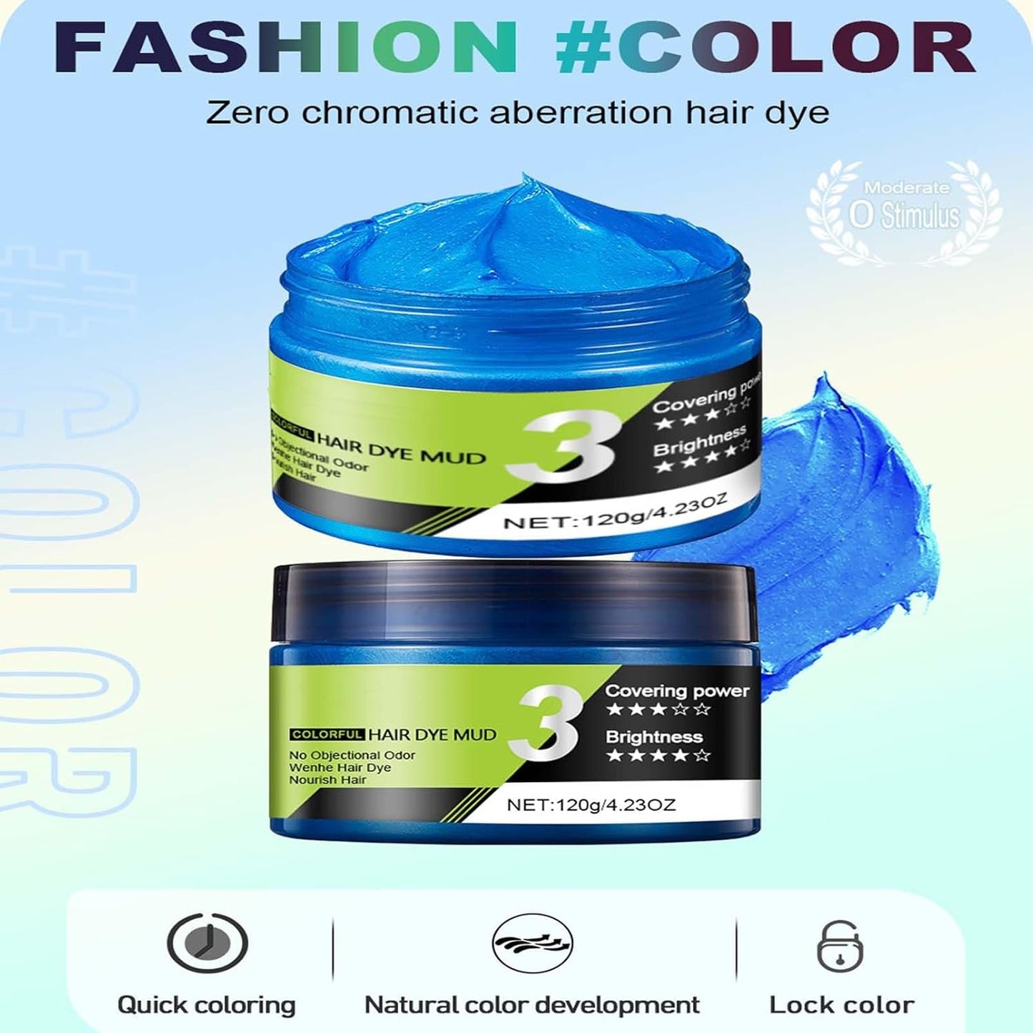 Blåt hårvoks Midlertidig blåt hårsprayfarve Crazy Blue Vaskbar hårfarve Øjeblikkelig hårfarve Naturlig hårfarve Styling Hår til mænd Kvinder Fest Naty Shop Hårfarve