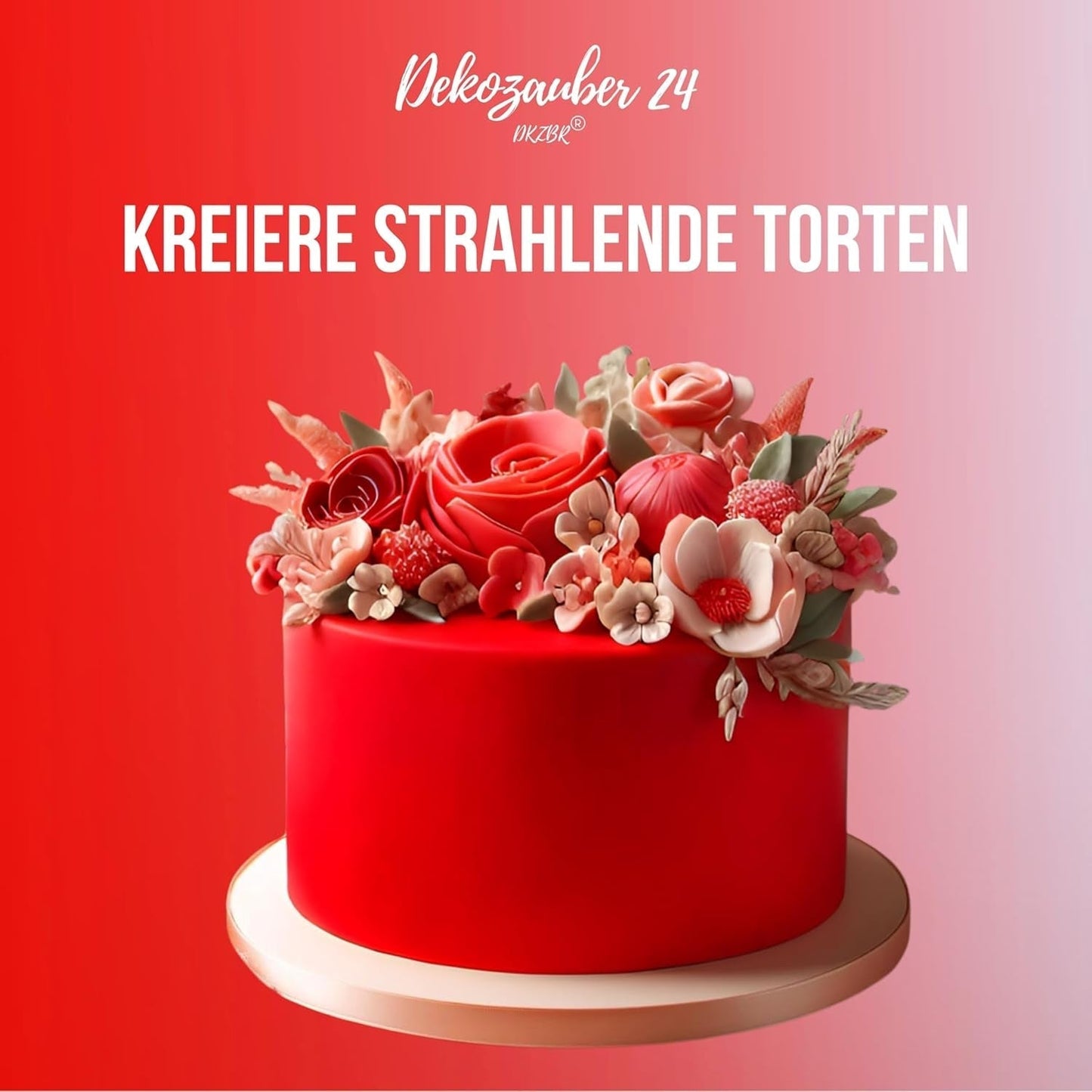 Dekozauber 24 rød madfarve, gel, 30 g, vegansk, sukkerfri, højkoncentreret, rød madfarve til fondant, smørcreme, drikkevarer og mere