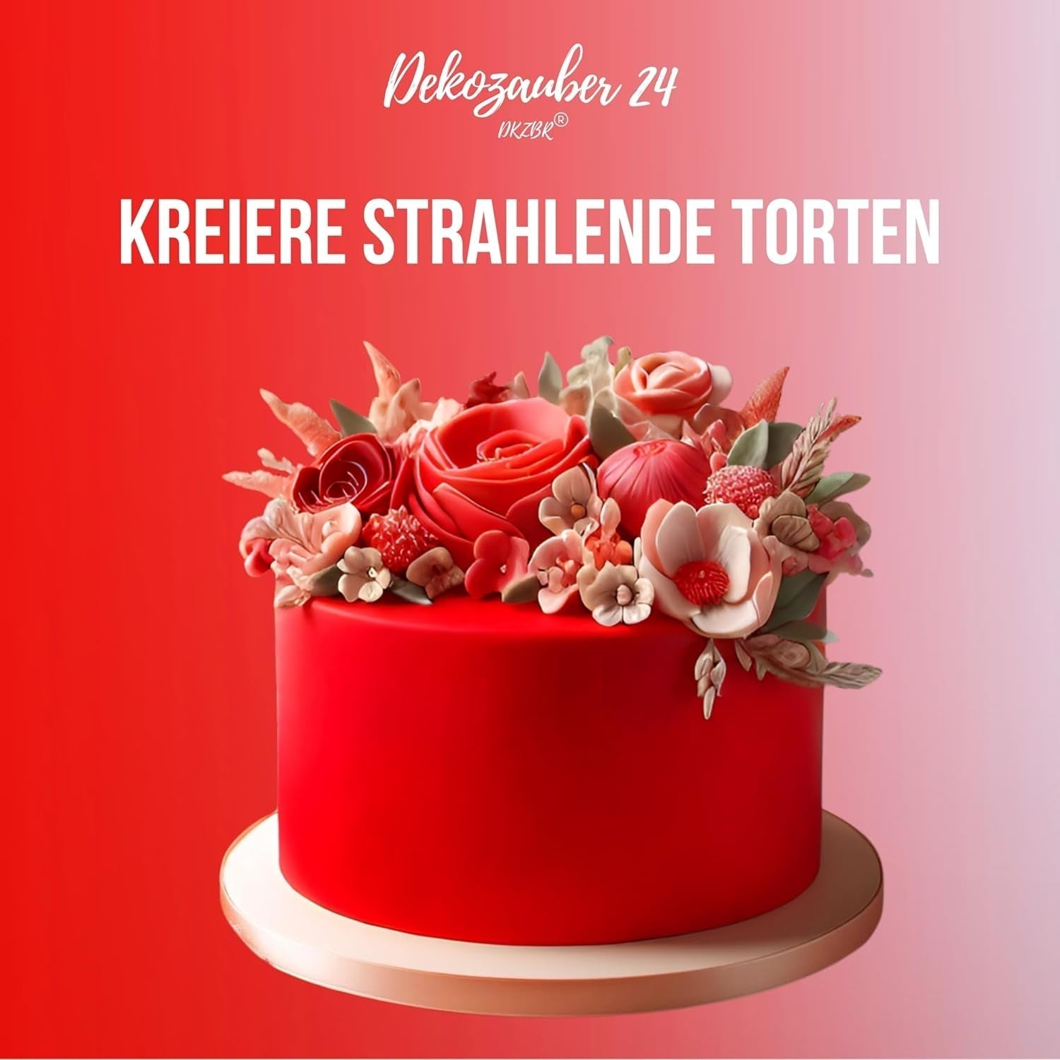 Dekozauber 24 rød madfarve, gel, 30 g, vegansk, sukkerfri, højkoncentreret, rød madfarve til fondant, smørcreme, drikkevarer og mere