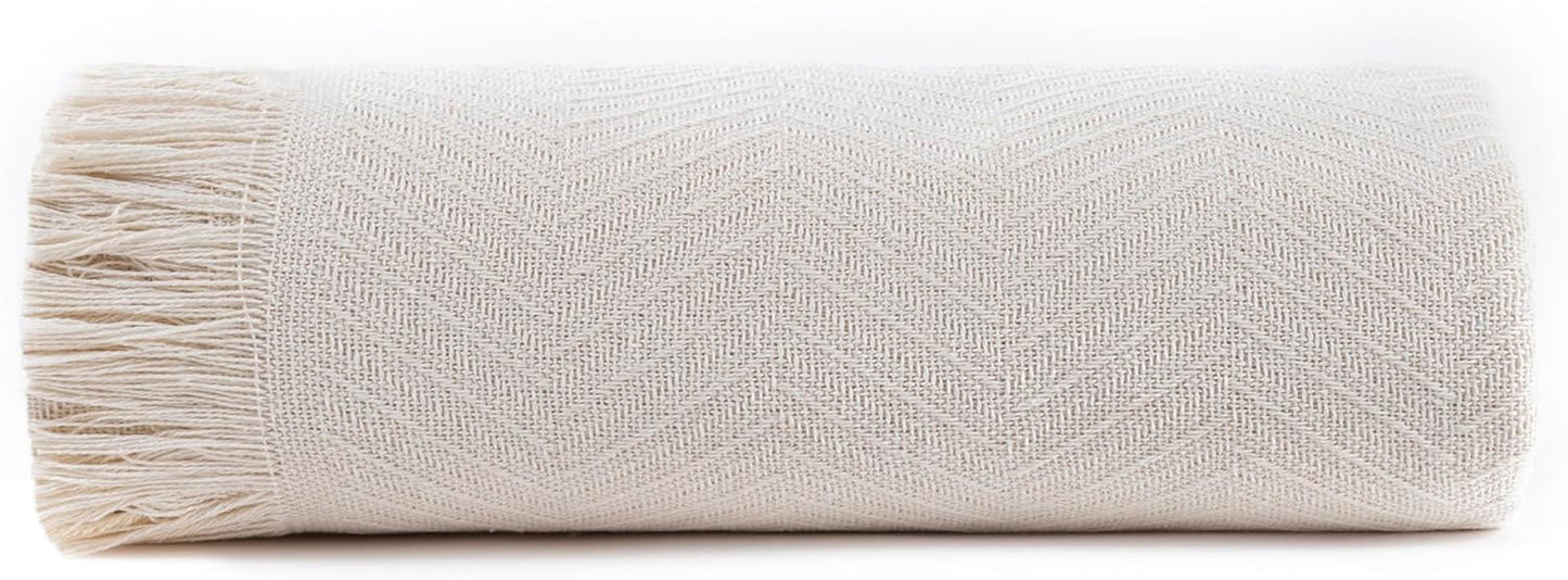 Todocama multifunktionelt sengetæppe, sengetæppe, sengetæppe, sofabetræk, jarapas, sildebensmønster (230 X 260 Cm, sandbeige). Senge og tæpper Besuche den Todocama-Store Cremefarve 230 X 260 Cm