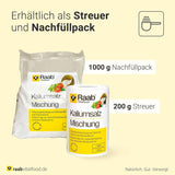 Raab Vitalfood Kalium salt-Mischung, Mineralsalzmischung med 66,7% Natriumchlorid (Kochsalz) og 33% Kaliumchlorid, Kalium trægt zur Aufrechterhaltung eines normalen Blutdruck bei (1 x 200 g dosis)