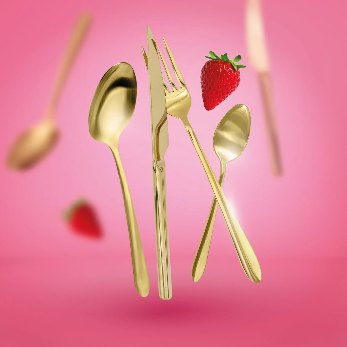 HOMLA Abele Besteckset Für Vier Personen 16-Teilig Edelstahl Hygienisk Elegant Leicht Zu Reinigen Gold Kitchen Naty Shop
