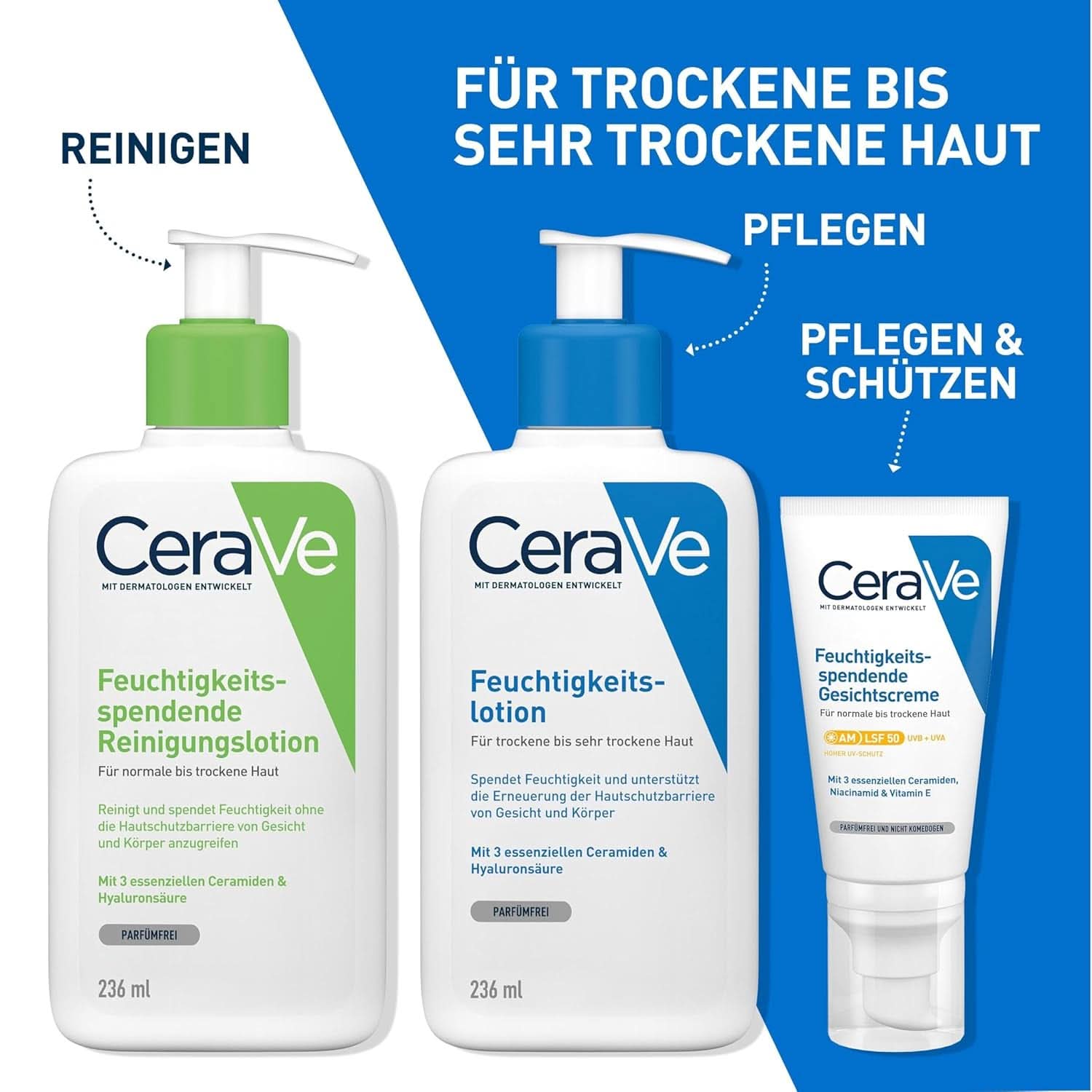 Cerave bodylotion med doseringspumpe, velegnet til atopisk dermatitis og tør eller meget tør hud, 236 ml Kosmetik og skønhed Naty Shop
