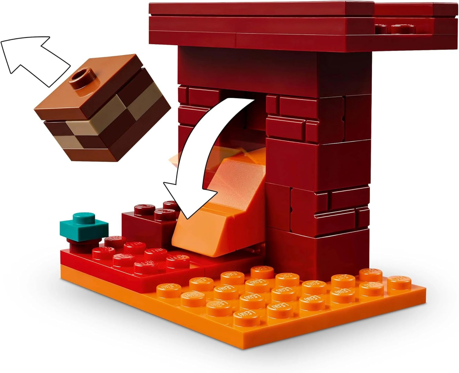 LEGO Minecraft Lava Duel of the Deep, Legetøj til videospilfans, fæstning med minifigurer inklusive Alex, Skeleton Wither, Lohe og Strider, Gave til piger og drenge 6 år 21266 Byggesæt Beuche den LEGO-Store
